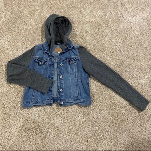 Hollister Cropped Jean Jacket/Sweatshirt